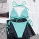 thumbnail image 5 of Traje de baño dividido para mujer, informal, a la moda, cintura plana, Color sólido, cuello Halter, Bikini Sexy Fridja  nalpqowj56717, 5 of 6