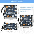 thumbnail image 3 of 3 Size Reusable Food Storage Bags Set Airtight Zipper Closure Lunch Snacks Travel Organizer Pumpkins and Ghosts Elements, 3 of 8
