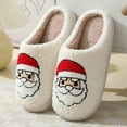 thumbnail image 4 of Zapatillas de piel esponjosa Papá Noel Acogedores planos lindos artículos para el hogar (42-43) DQrwqpou  Tenis De Mujer Tenis De Hombre, 4 of 7