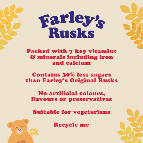 Heinz Farley's Reduced Sugar Rusks 6 months+ 9 pack 150g, British Import (Pack of 2)