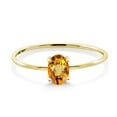 thumbnail image 3 of Gem Stone King 10K Yellow Gold Yellow Sapphire Women's Engagement Ring, 0.62 Ct Oval, 3 of 6