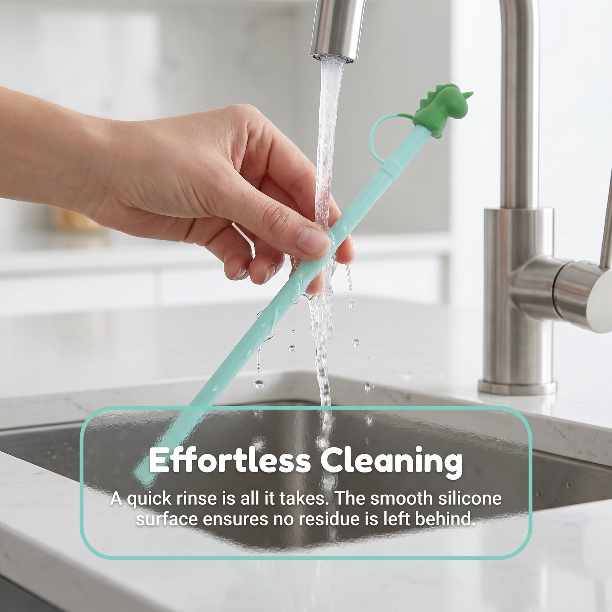 Unique Bargains 6Pcs Reusable Durable Dishwasher Safe Silicone Straws Green A