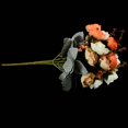 thumbnail image 3 of 21 cabezas de tela de seda artificial rosa hoja falsa decoración del hogar, naranja Afortunado Sencillez, 3 of 5