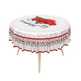 thumbnail image 2 of Duangreer Red Christmas Tablecloth Round 70 Xmas Tree Truck Print, Table Cloth Circle Washable Waterproof for Holiday Party Kitchen Dining Outdoor Decor, 2 of 6