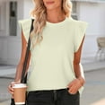 thumbnail image 2 of BLVB Womens Ruffle Sleeve Shirt Tank Top Blouse Sleeveless Plain Tee Shirt Ladies Dressy Tops Casual Summer Clothes, 2 of 7
