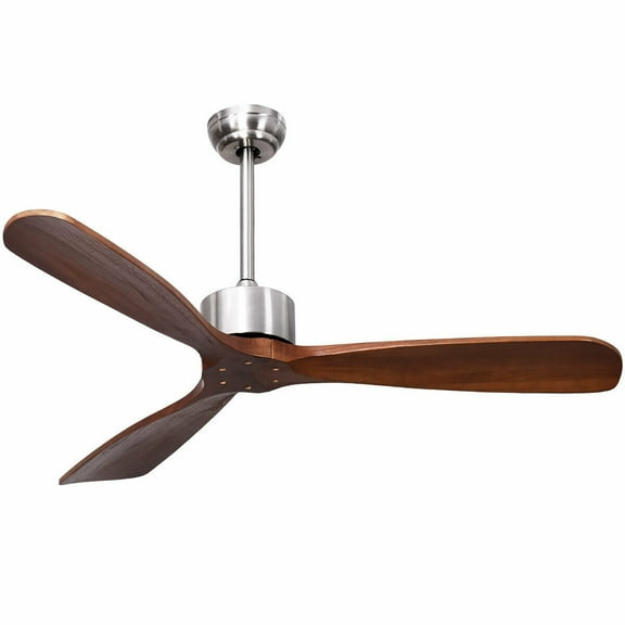Gymax 52" Modern Ceiling Fan Indoor & Outdoor Brushed Nickel Finish w/Remote Control