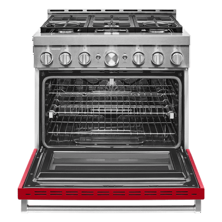 KitchenAid - Commercial-Style 5.1 Cu. Ft. Slide-In Gas True Convection Range with Self-Cleaning - Passion red