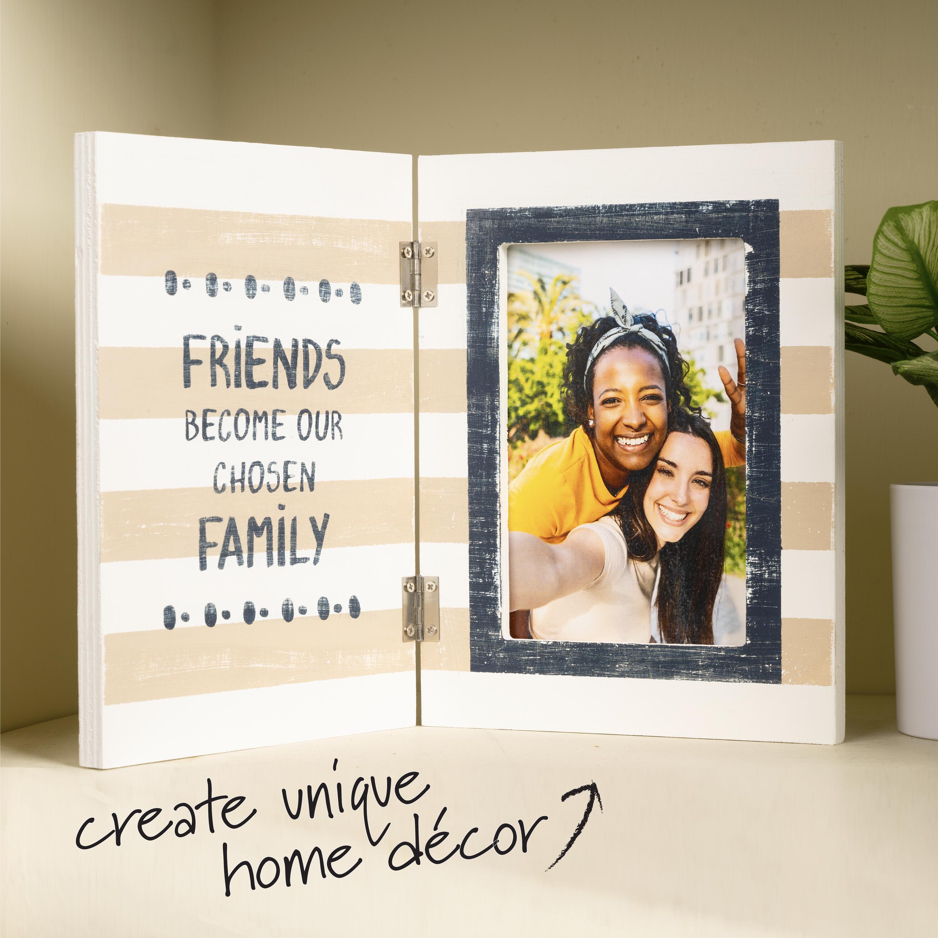 Plaid Unpainted Wood Surfaces, Hinged Frame, 4" x 6" Opening