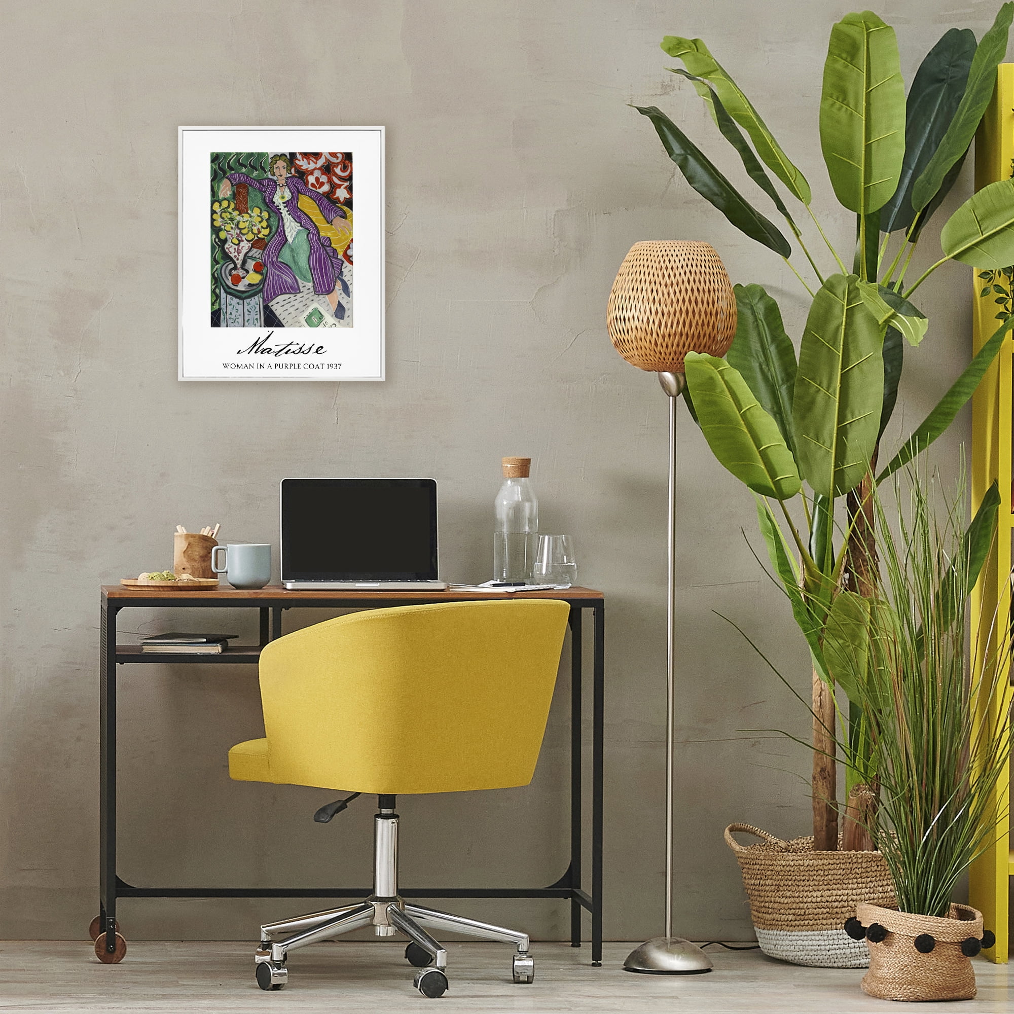 Stupell Industries Matisse Woman In Purple Coat White Framed Giclee Art, design by Vintage Hustle