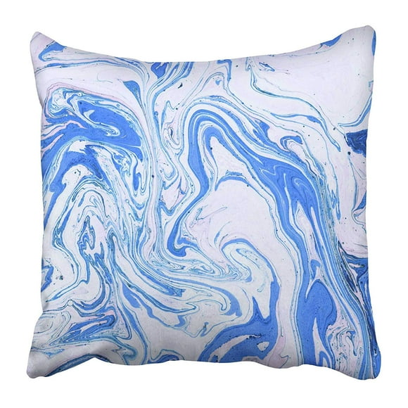 EREHome Purple Color Abstract Marble Blue Paint Modern Artistic Design Water Mineral Ink Pillow Case Cushion Cover 20x20 inch
