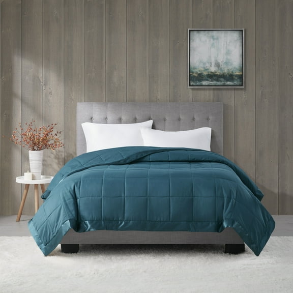 Madison Park Windom Full/Queen Microfiber Down Alternative Stain Resistant Blanket - Teal