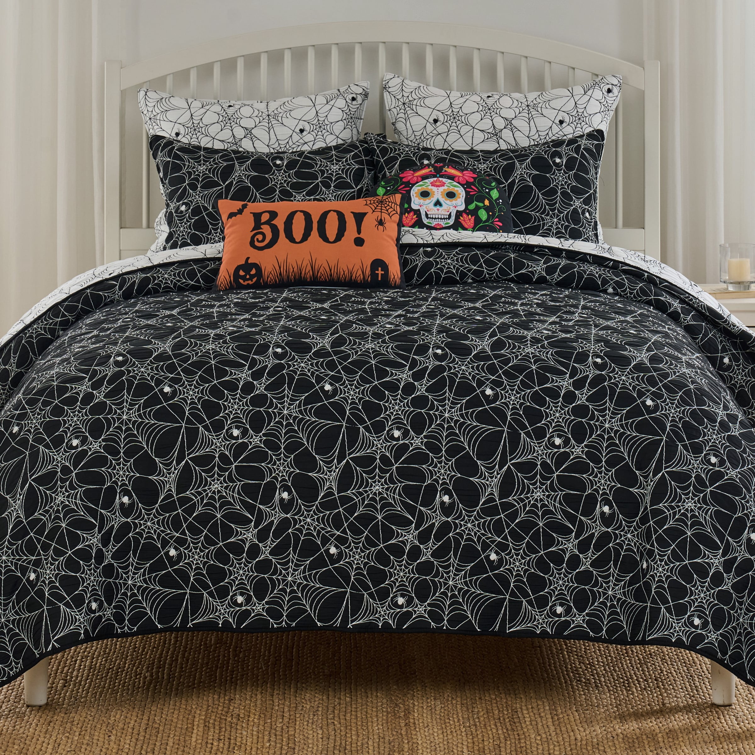 Greenland Home Fashions Novelty Halloween Spinderella Reversible Coverlet Set, Teens-Adults, Twin-XL