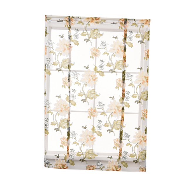 Cortina romana Panel De Cortinas De Persianas Romanas Cortas Para Ventana De Cocina Peonía Amarilla 80x140cm Yellow Peony 80x140cm Magideal Cortina romana