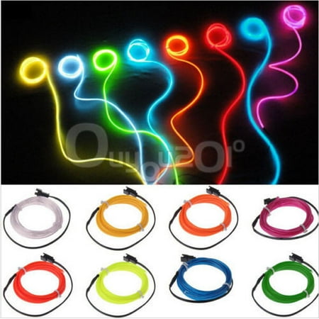 Street Glow Neon Lights - 1M/3.3ft Flash Flexible Neon Light Glow El Strip Tube Wire Rope Kit 3 Lighting Modes