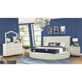thumbnail image 2 of Hazel King 4 Pc Tufted Upholstery Bedroom Set Made with Wood in Cream, 2 of 17