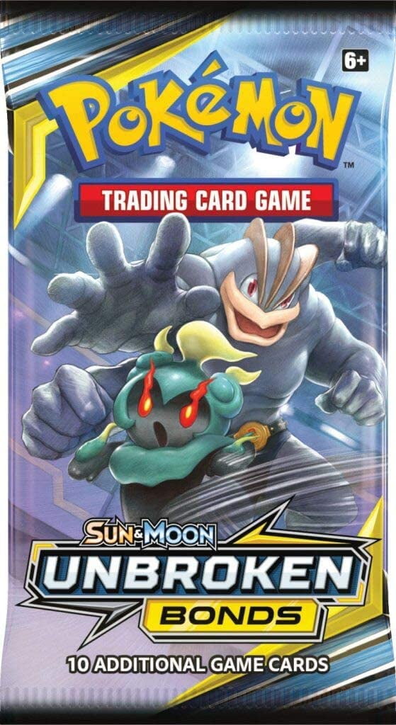 Sun Moon Unbroken Bond Booster Pack 10 Cards Pack Featuring Charizard & Reshiram GX 