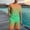 Green, variant on Mens Summer Track Suits Gradient Print Crew Neck Elastic Drawstring Shorts Set