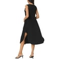 thumbnail image 3 of INSPIRE CHIC Women's Summer Sleeveless V Neck Dress Casual Midi Beach Dress with Pockets Black S, 3 of 5