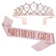 thumbnail image 1 of Bling Rhinestone Crystal Crown + Letter Printing Satin Sash Set Para Mujer Cumpleaños Aniversario Decoración Para Fiesta matsuzay AP007439-03, 1 of 1