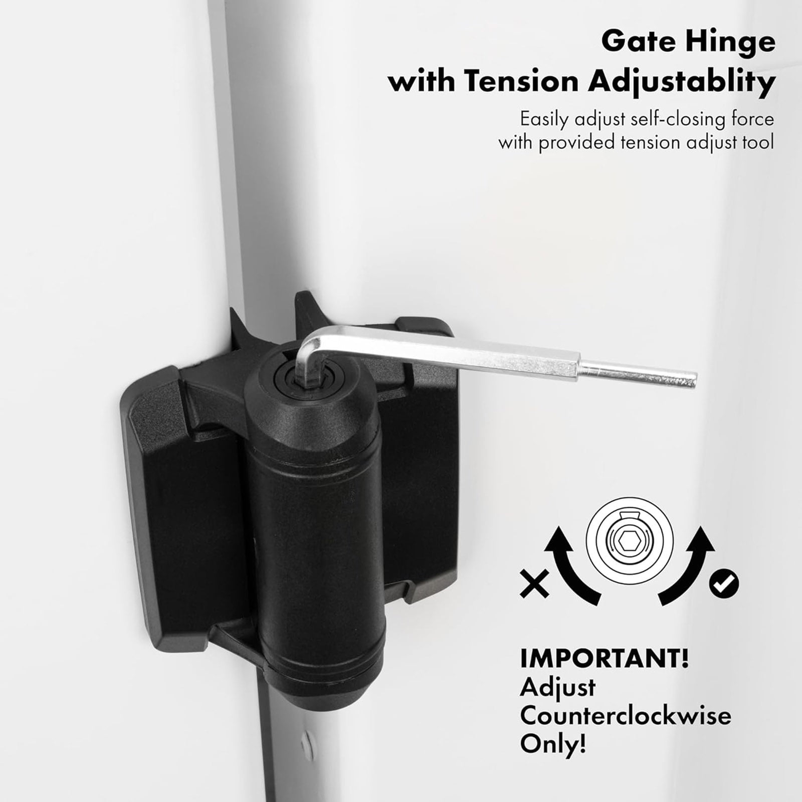 2Pcs Adjustable Tension Narrow Spring Hinges Auto Closing Gate Hinge Door Hardware for Outdoor Gates Enduring