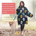 thumbnail image 4 of Wearable Oversized Blanket,Navy Colorful Skull Pattern Wearable Blanket Hoodie for Adults,Cozy Hooded Blankets with Super Pockets,Super Warm Fuzzy Pullover for Women & Men, 4 of 6