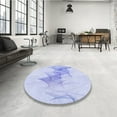 thumbnail image 3 of Ahgly Company Indoor Round Patterned Lavender Blue Area Rugs, 6' Round, 3 of 6