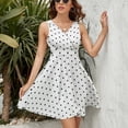 thumbnail image 3 of Black Polka Dots White Background Dress Summer Street Style Dresses Female Sleeveless Printed Sundress, 3 of 7