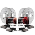 thumbnail image 2 of Power Stop K873 Front and Rear Z23 Carbon Fiber Brake Pads with Drilled & Slotted Brake Rotors Kit and 1 Front & 1 Rear Sensor Wires For BMW Z4 2003-2008 [Model Specific], 2 of 4