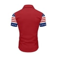 thumbnail image 4 of Hogleaql 250 Anniversary Usa Polo Shirt Men Short Sleeve Button Down V Neck 4th Of July Tops Independence Day Patriotic Dressy Shirts Red 4XL, 4 of 4