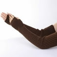 thumbnail image 1 of Gants Longs Sans Doigts Tricotés pour Femmes Chauffe-Poignets d'Hiver, 1 of 5