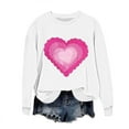 thumbnail image 2 of Fznquz Valentines Sweatshirts for Women Love Heart Graphic Plus Size Sweatshirt White Crew Neck Cute Pullover XXXXL, 2 of 5