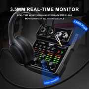 BOMGE M12 USB audio interface, two-channel mixer, XLR/3.5mm input, 48V power supply, computer recording sound card, studio, live performance, karaoke, plug and play