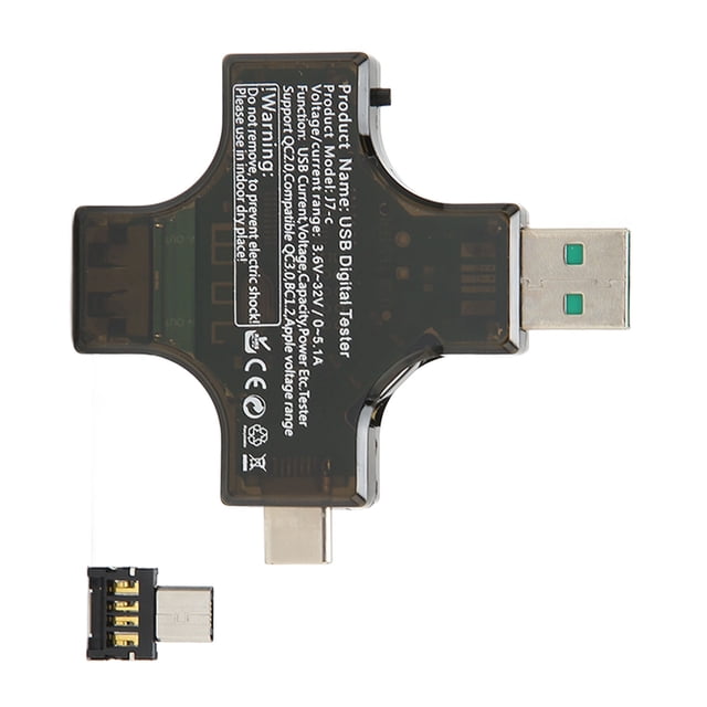 Medidor de voltaje USB, medidor de corriente USB de corriente de voltaje USB C, probador personalizado diseñado