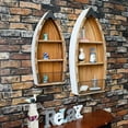 thumbnail image 3 of 2set Wooden Boat Decor Hanging Wood Boat Decoration for Wall, Rustic Nautical Standing Boat Shelf Decor Beach Theme Display Boat with Shelves for Bathroom Bedroom Lake House Decoration (with 3 Tiers), 3 of 9