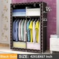 thumbnail image 1 of 67" Portable Closet Storage Organizer Wardrobe Clothes Rack with Shelves,Coffee, 1 of 9