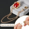 thumbnail image 4 of Uxcell Gem Hanging Chain Brooch Pins Men's Gem Brooch Suit Pins Silver Red, 4 of 7