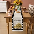 thumbnail image 2 of Summer Lemons Table Runner 72 Inches, Vintage Country Truck Bees Black Striped Bed Runner Dresser Scarves Tabletop for Indoor Outdoor Parties/Ceremony/Banquet, 18" x 72", 2 of 9