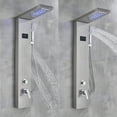 thumbnail image 4 of Stainless Steel LED Shower Panel Rain&Waterfall Tower Spa Massage Jets W/Spray, 4 of 12