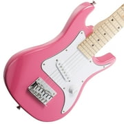Ashthorpe 30-Inch Kids Electric Guitar with Amplifier - Pink, Beginner Starter Package