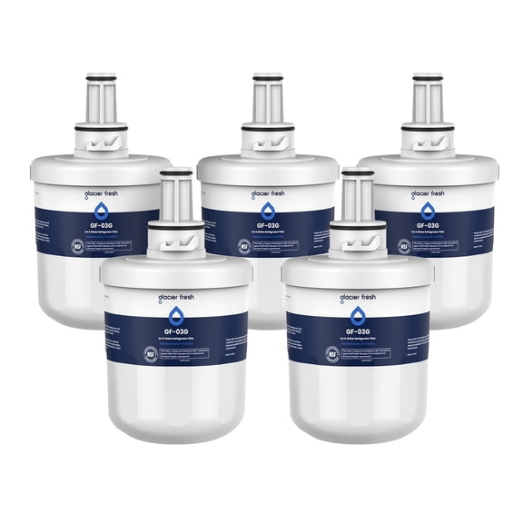 GLACIER FRESH DA29-00003G Water Filter, Compatible with Aqua-Pure Plus, DA29-00003G, DA29-00003F, DA29-00003B, HAFCU1, RFG237AARS, FMS-1, RS22HDHPNSR, RSG257AARS, WSS-1, 5 Pack