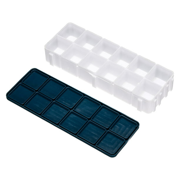 Uxcell 12 Wells Paint Palette Plastic Painting Tray Deep Saver Box Detachable with Soft Cover 2