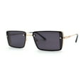 thumbnail image 2 of Pimp Luxury Rectangle Metal Jewel Side Visor Fashion Sunglasses Gold Black, 2 of 5