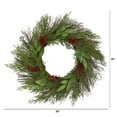 thumbnail image 2 of Nearly Natural Plastic Floral Spruce Wreath, 20" (Assorted Colors), 2 of 4
