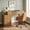Brown, variant on Fnova Reversible Computer Desk with 5 Large Drawers, 39.37" Home Office Writing Desk, Vanity Desk, Light Green and Wood