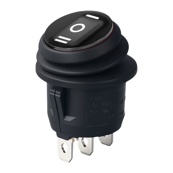Oil & Water Resistant Round Rocker Switches 3 Pin 3 Position Switches No Light for Easy Installation In Wet environment