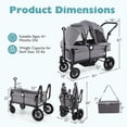 thumbnail image 3 of Gymax Wagon Stroller for 2 Kids Push Pull Double Stroller w/ Adjustable Handle Gray, 3 of 10
