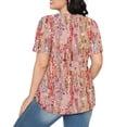 thumbnail image 3 of QQAMB Women's Tops Summer Crewneck Sequin Printed Shirts Casual Short Sleeve Blouses for Women Pink XL, 3 of 5