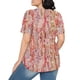 thumbnail image 3 of Fiudx Ofertas y Liquidaciones Top Estampado con Cuello Redondo y Manga Corta Informal para Mujer a La Moda, 3 of 5