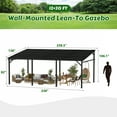 thumbnail image 4 of VEIKOUS 12' x 20' Hardtop Gazebo, Outdoor Wall-Mounted Lean-To Pergola w/ Drainage System for Patio, 4 of 12