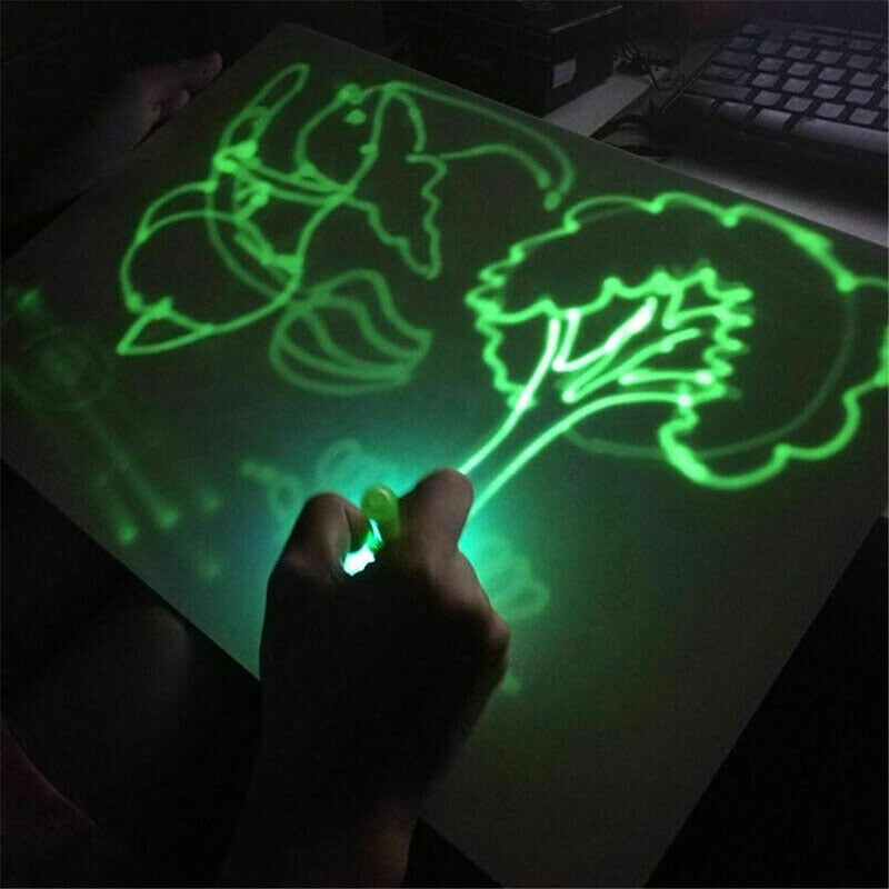 Draw with light fun developing toy drawing board magic draw educational&hLDUK 